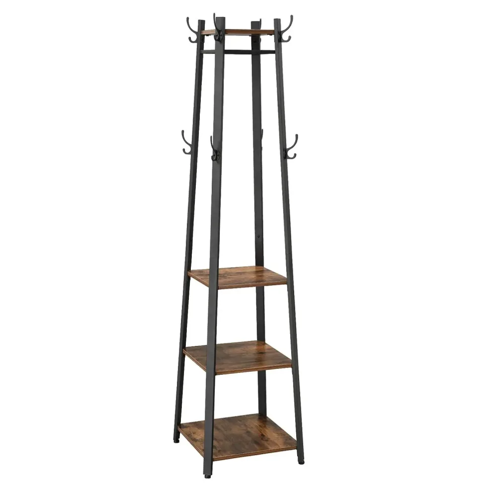 VASAGLE Garderobenständer Kleiderständer, 8 Haken, 43x43x180 cm
