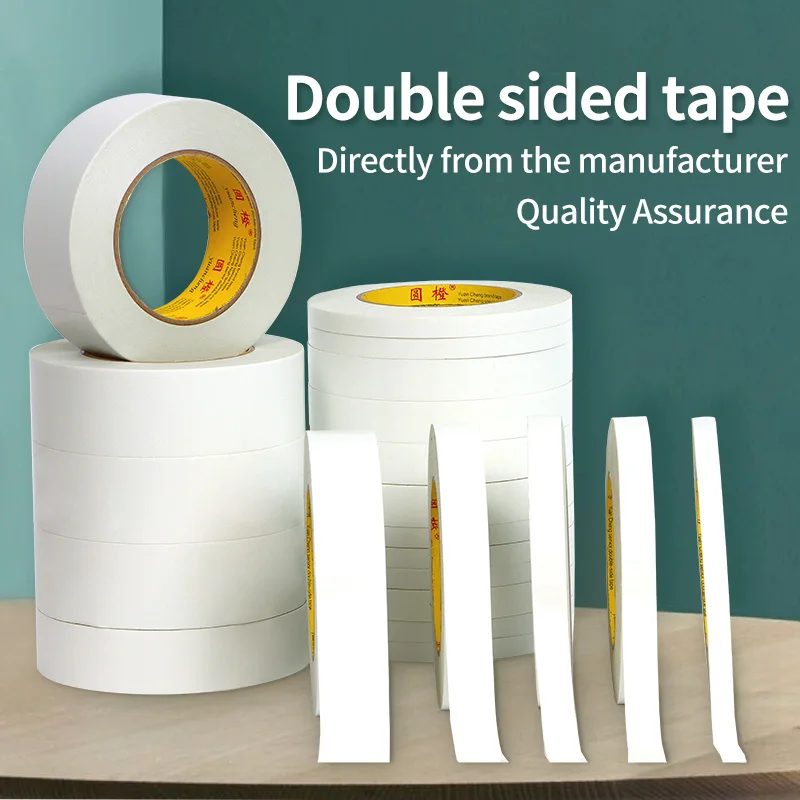 10 m weißes doppelseitiges Klebeband, ultradünnes, stark haftendes, handreißbares Klebeband mit 5?40 mm Breite für Bastelarbeiten und Verpackungen