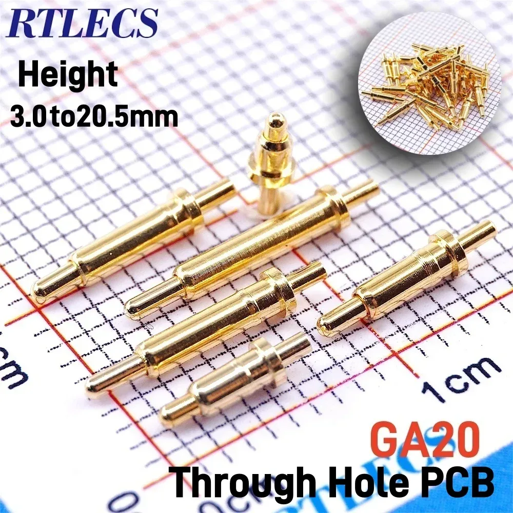 5?500 Stück Pogo-Pin-Stecker, Pogopin-Batterie, federbelastet, Durchgangsloch, 1,2 A, Nadel, PCB, 3, 4, 5, 6, 7, 8, 9, 10, 10,5, 11, 11,5, 12,5 mm