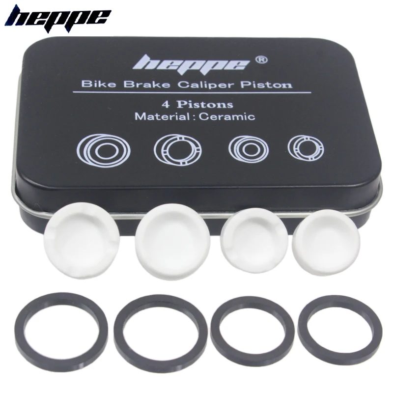 HEPPE Fahrradbremskolben aus Keramik für SHIMANO M640 M810 M6120 M7120 M8020 M8120 M9120 Saint M820 Bremssättel 4 Kolben mit Dichtung