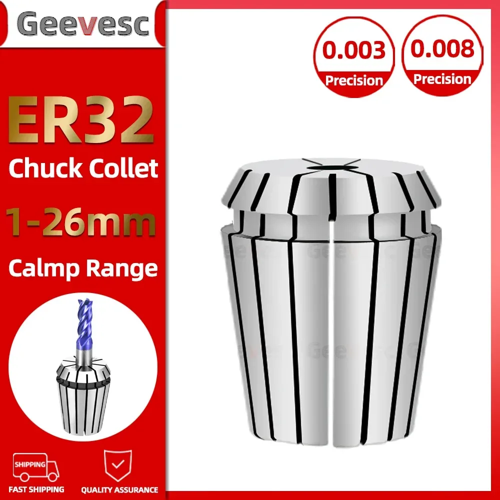 ER32 Federspannzange 1?20 mm UP AA ER Spannzangenfutter Werkzeughalter ER32 Mutter Spannzange Hochpräzises ER32 Spannzangenfutter 21/22/23/24/25/26 mm