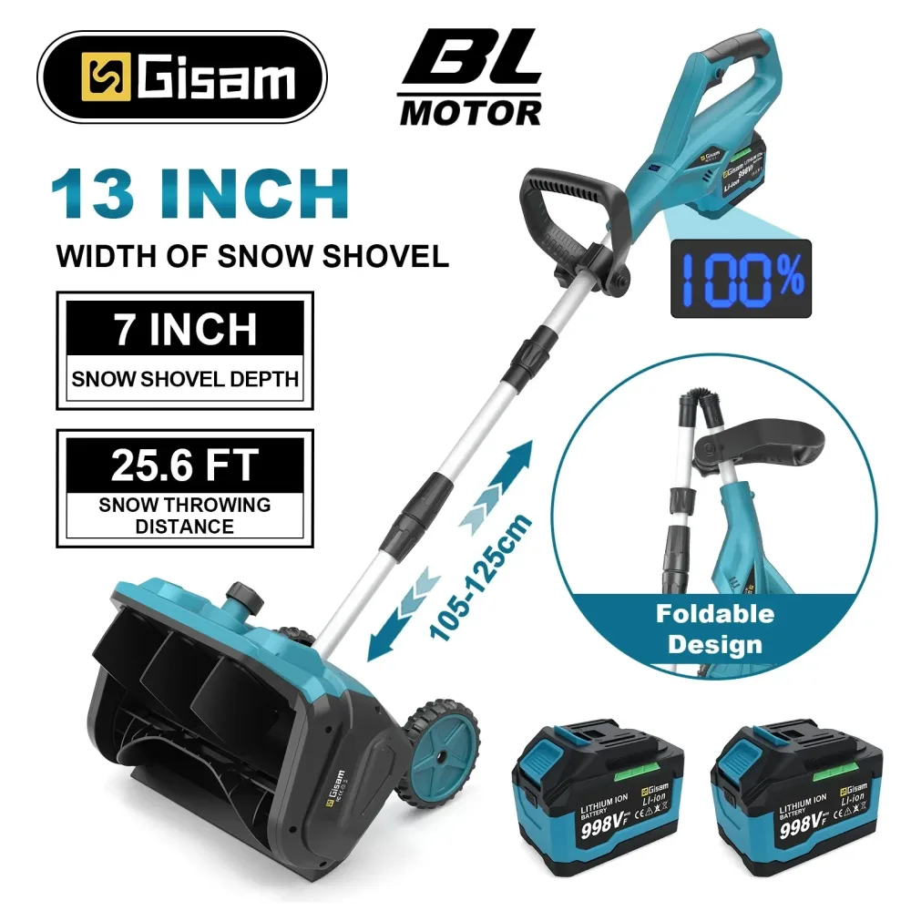 G? Bürstenloser elektrischer Schneepflug, 13 Zoll Breite, Schneekehrmaschine, kabellos, sauberes Straßenhof-Werkzeug für Makita 18 V Akku-Pin
