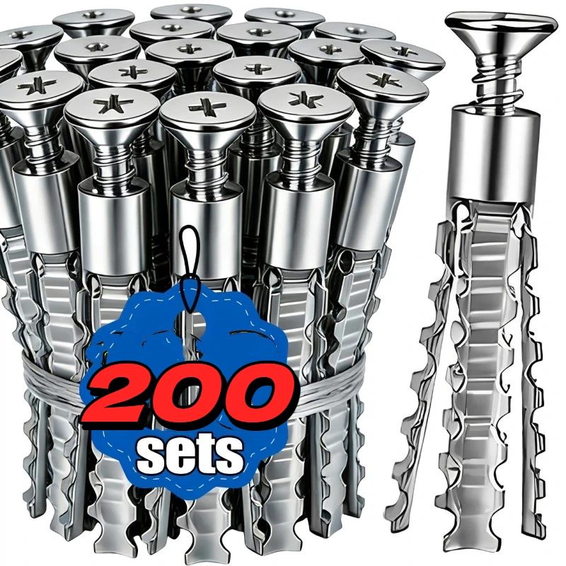 6/8mm Expansionsrohr für Hohlwände Metall-Expansionsschrauben-Set Selbstschneidende Schrauben Rohrbohrstopfen Befestigungsbolzen Anker