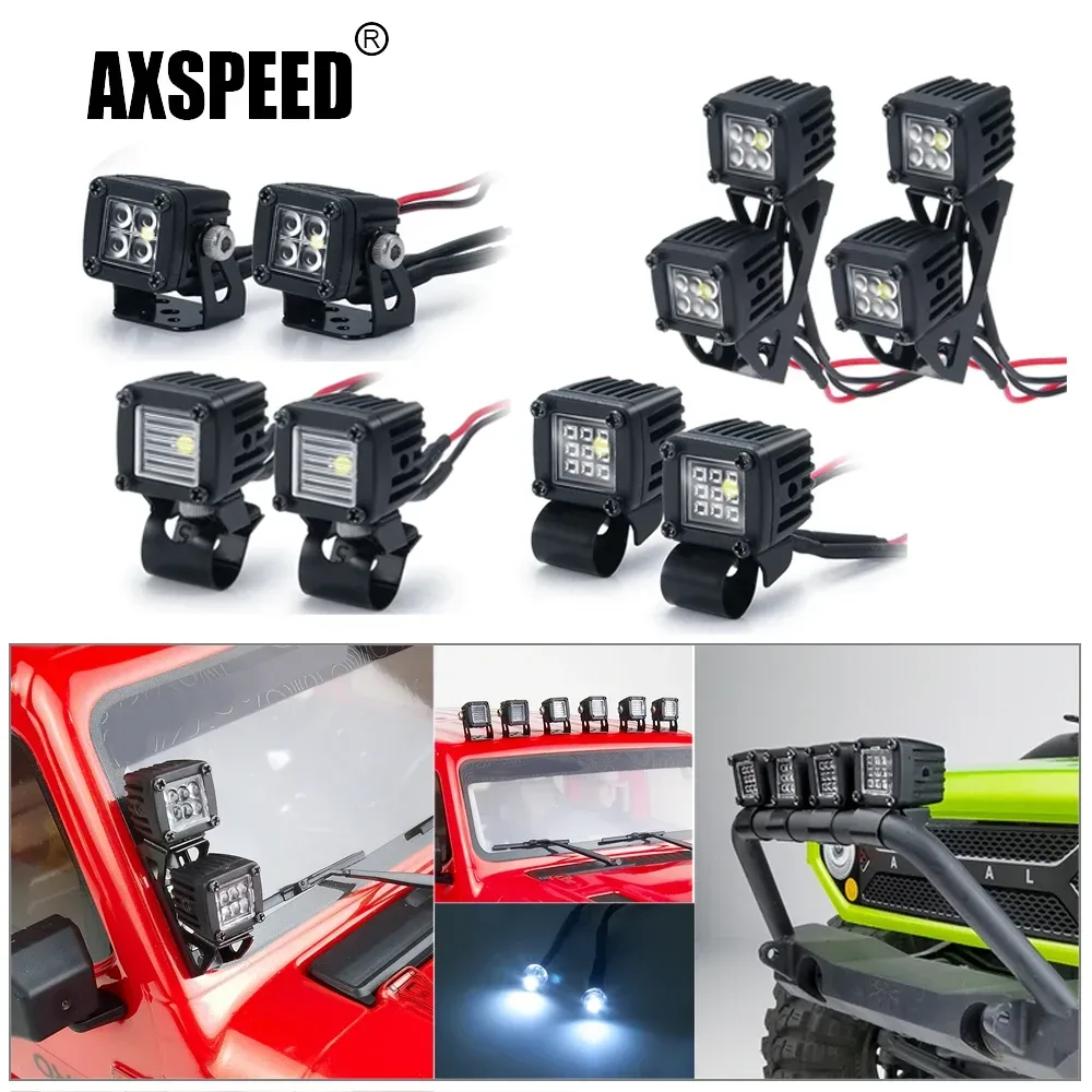AXSPEED Gepäckträger-Seiten-LED-Leuchten Scheinwerfer für TRX4 TRX6 Axial SCX10 Wraith Axial SCX24 1/10 RC Crawler Auto Truck