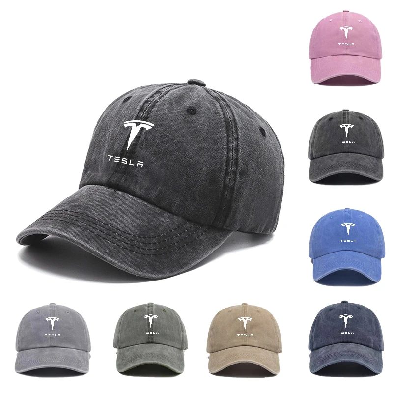 Mode Vintage Auto Logo Baseball Hut Einstellbare Hip Hop Ente Kappe Für Tesla Modell X Modell Y Modell 3 Modell S Cybertruck Roadster
