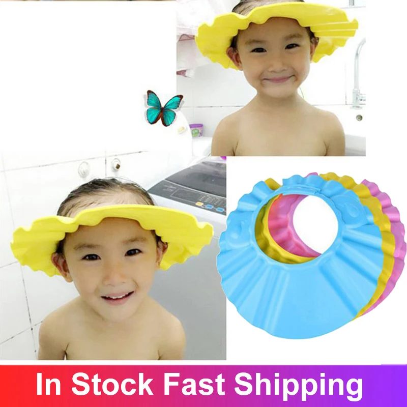 Safe Shampoo Shower Bathing Bath Protect Soft Cap Hat For Baby Wash Hair Shield Bebes Children Bathing Shower Cap Hat Kids Bath