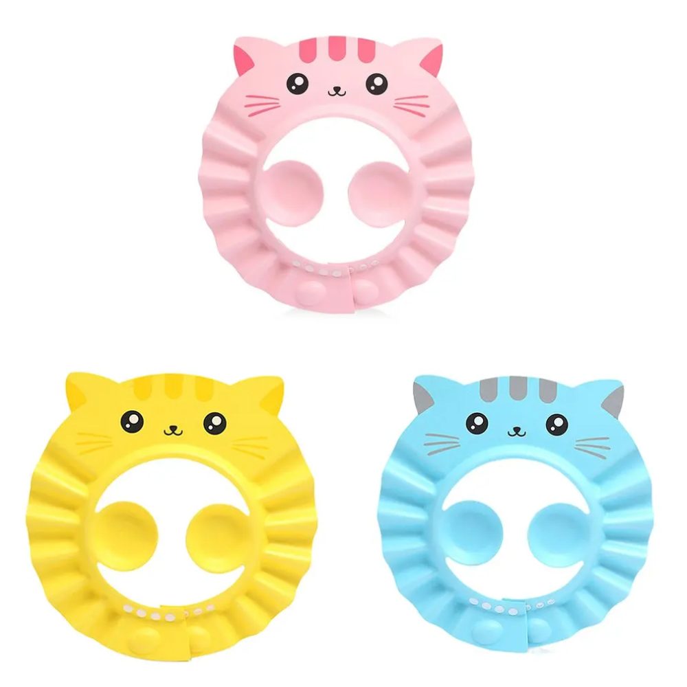 Baby Shower Cap Adjustable Cartoon Hair Wash Hat for Newborn Infant Ear Protection Children Kids Shampoo Shield Bath Head Cover
