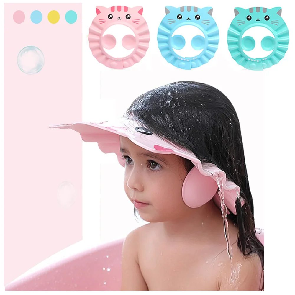 Baby Safe Shampoo Shower Cap Bathing Bath Protection Soft Cap Hat for Baby Newborn Infant Wash Hair Cover Shield Ear Protector