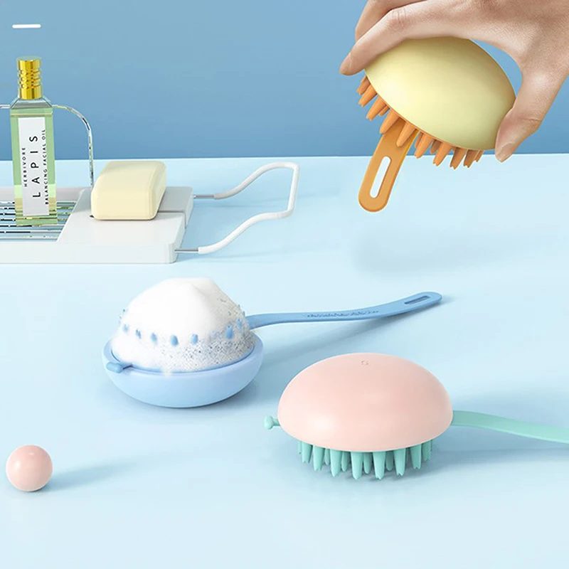 1PC Silicone Head Body Scalp Massage Brush Comb Shampoo Hair Washing Comb Shower Brush Bath Spa Slimming Massage Brush