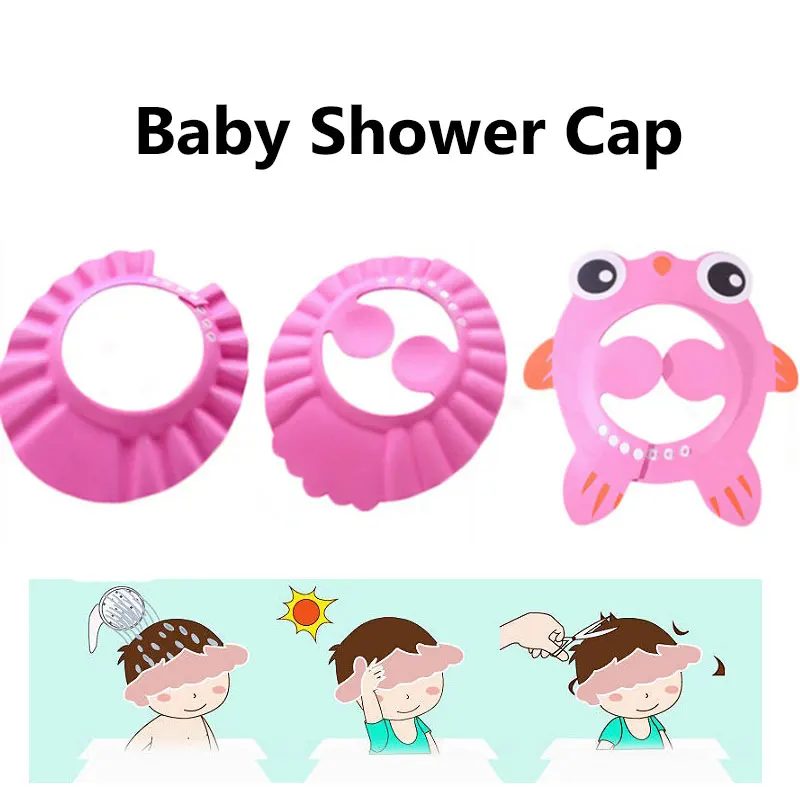 1PCS Baby Protective Cap Children Kids Safe Shampoo Cap Bath Bathing Shower Cap Hat Wash Hair Shield Adjustable Elastic Cap