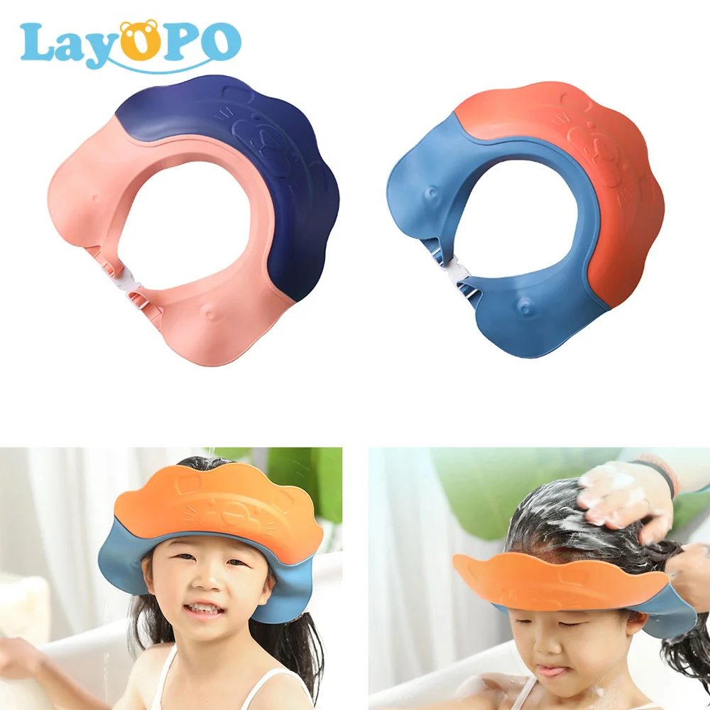 Baby Wash Hair Shield Shower Cap Adjustable Hair Wash Hat for Infant Ear Protection Safe Kids Shampoo Shield Bath Head Cover