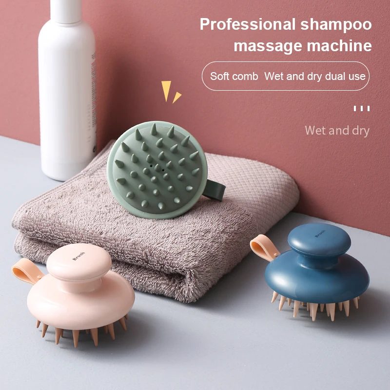 3 Colors Silicone Head Body Scalp Massage Brush Comb Shampoo Hair Washing Comb Shower Brush Bath Spa Slimming Massage Brush