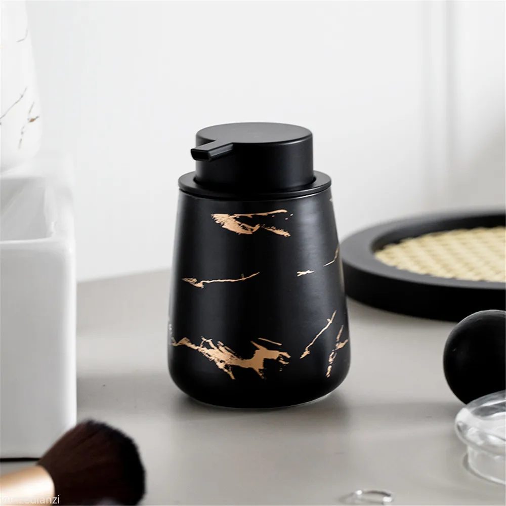 Nordic Ceramic Liquid Soap Dispenser Bottle Shower Gel Shampoo Bottle Hand Press Foam Dispenser Kitchen Bathroom Accessories Set