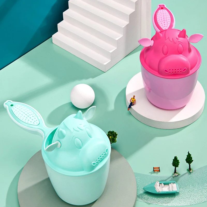 New Cow Baby Bath Waterfall Rinser Kids Shampoo Rinse Cup Bath Shower Washing Head Child Washing