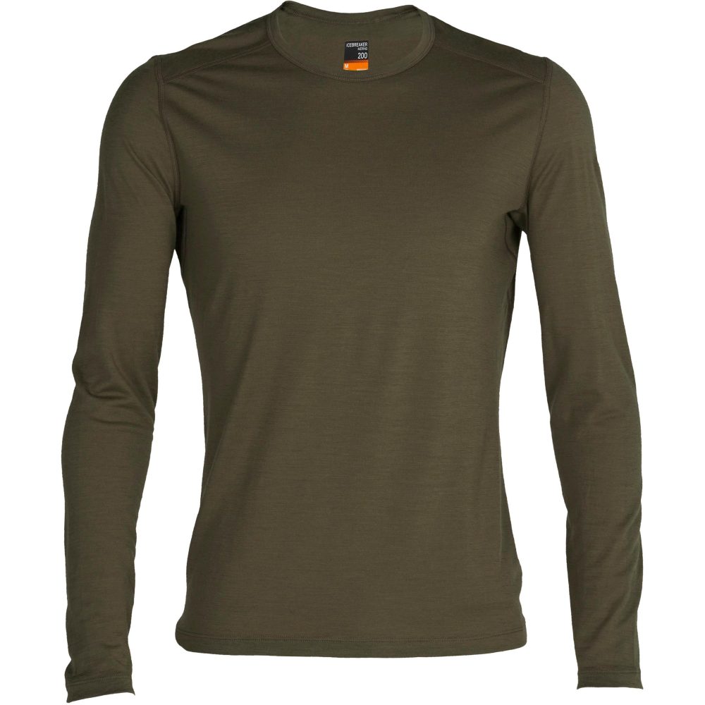 icebreaker Merino 200 Oasis Herren Thermo Longsleeve Grün, Herren, Größe: XXL