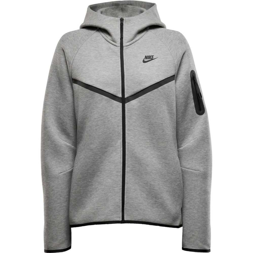 Nike - Hoodie, W Nsw Tch Flc Wr Fz Hdy 2, S, Dunkelgrau