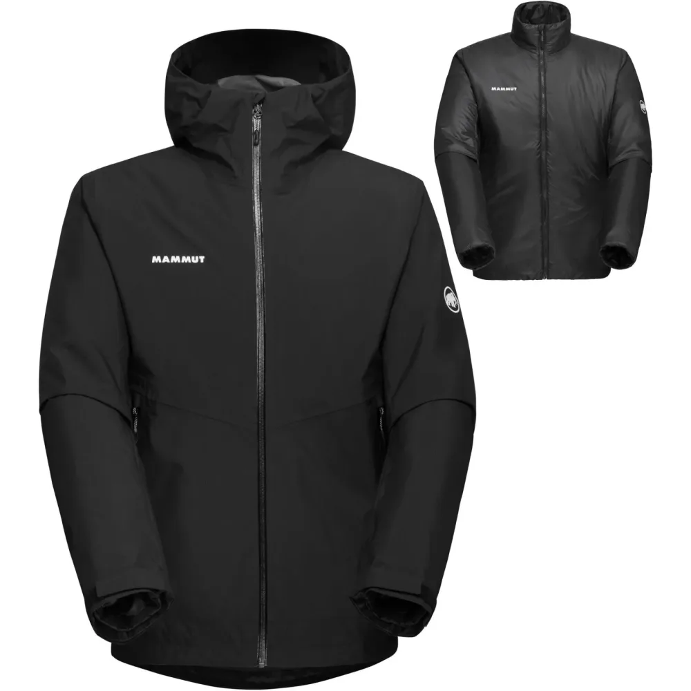 Mammut Wasserdichte 3-in-1-Isolationsjacke Alto Light 3 in 1 HS Hooded Jacket Men Schwarz XL