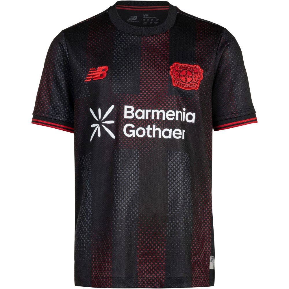 New Balance Bayer 04 Leverkusen Home Junior SS Jersey 25/26 Regular Fit unisex, schwarz, Grösse: YM