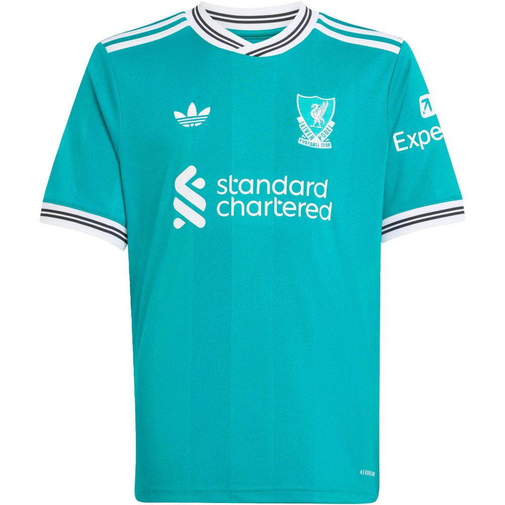 adidas Liverpool FC 3rd Replica Kinder Fussballtrikot 25/26 Grün, , Größe: 128