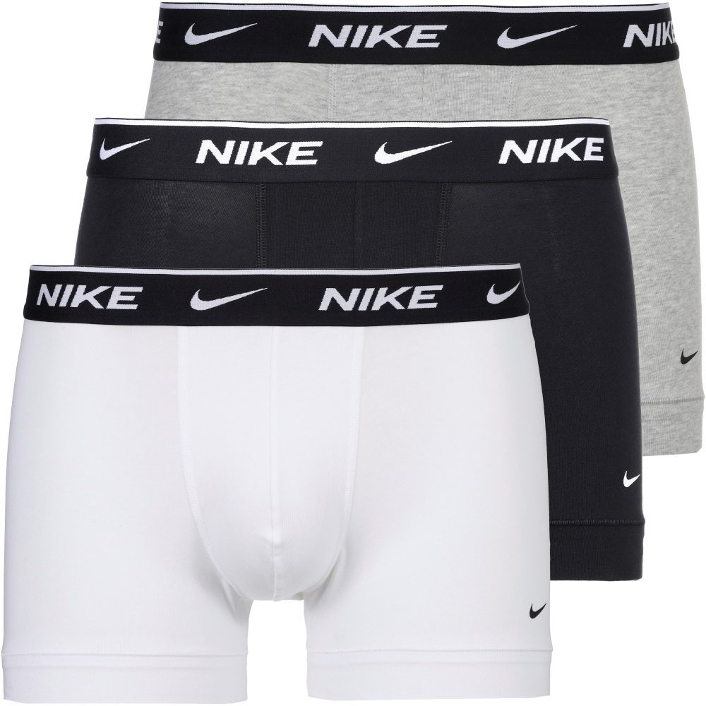Nike Dreierpack Boxershorts - Weiss + Schwarz + Grau meliert M Herren