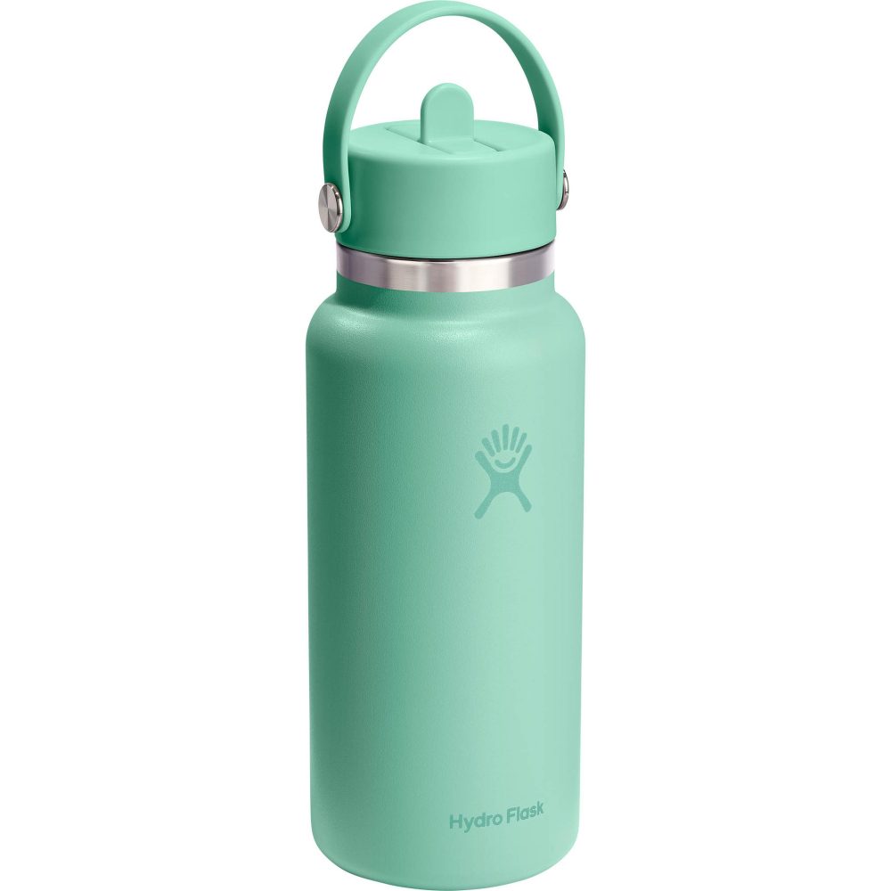 Hydro Flask Wide Mouth with Flex Straw Cap 946 ml Trinkflasche Grün, Herren, Größe: 0