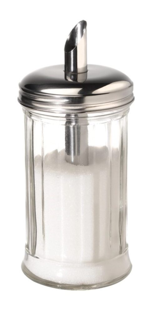 APS Zuckerdosierer mit Dosier-Rohr; 320 ml, 7.5x13.5 cm (ØxH); silber/transparent; rund