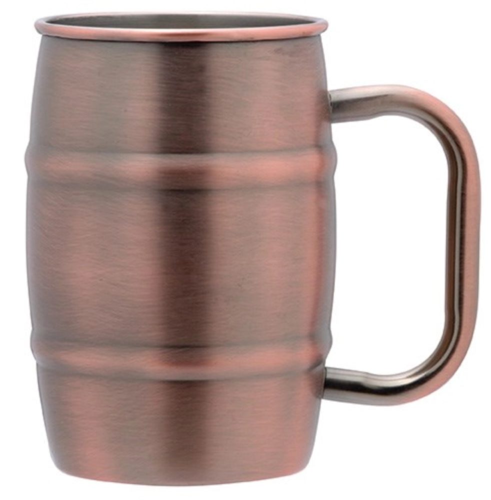 2er Set Bierbecher 0.5lt Antik Kupfer Griff Kupfer