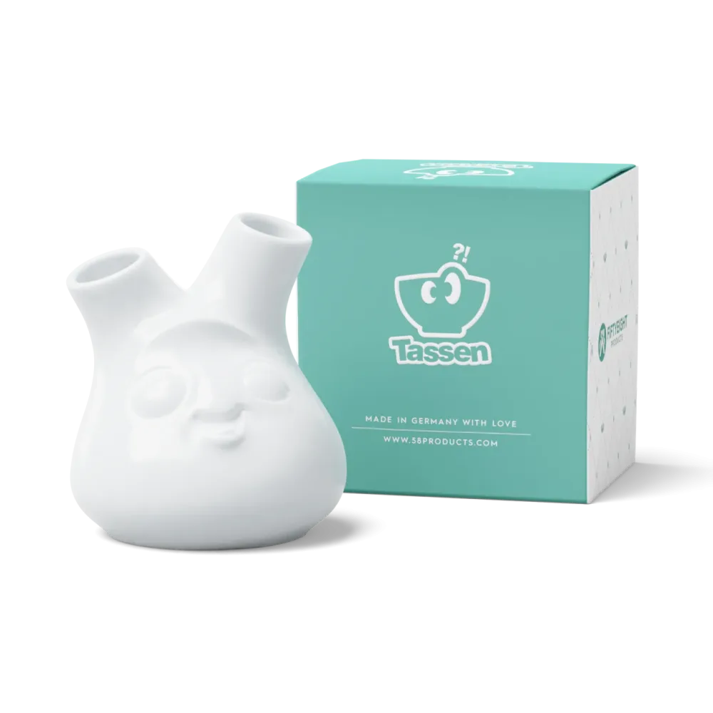 Kleine Vase kess 10cm weiss