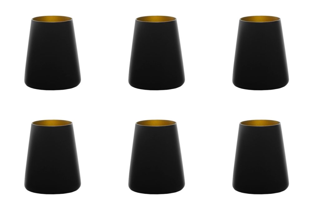 6er Set Elements Power Becher 380ml schwarz/gold
