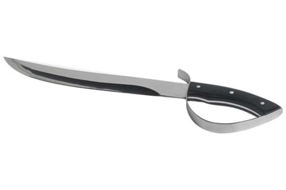 Champagnersäbel, Chromstahl, Griff schwarz, 42cm