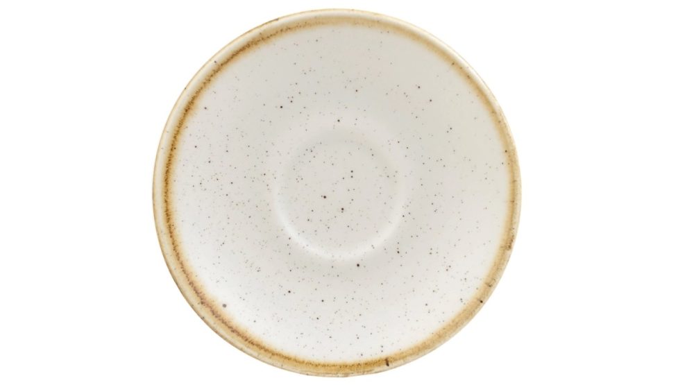 Churchill Espresso Untere Stonecast Barley White; 11.8 cm (Ø); weiss/braun; rund; 12 Stück / Pack