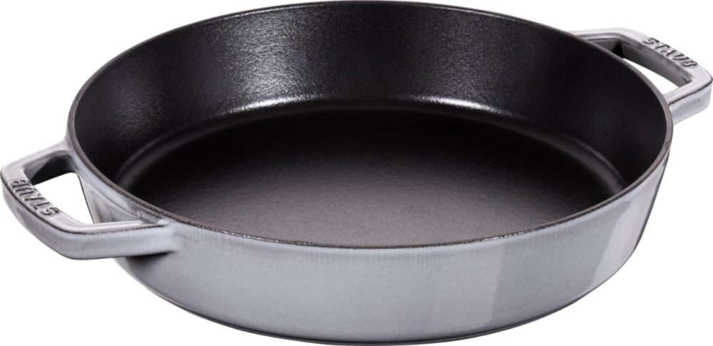 Bratpfanne mit 2 Griffen 26cm, Graphit-Grau, Gusseisen