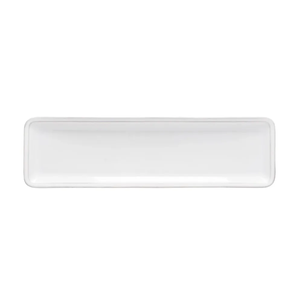 Friso Platte rechteckig 37x10.4cm Steinzeug weiss
