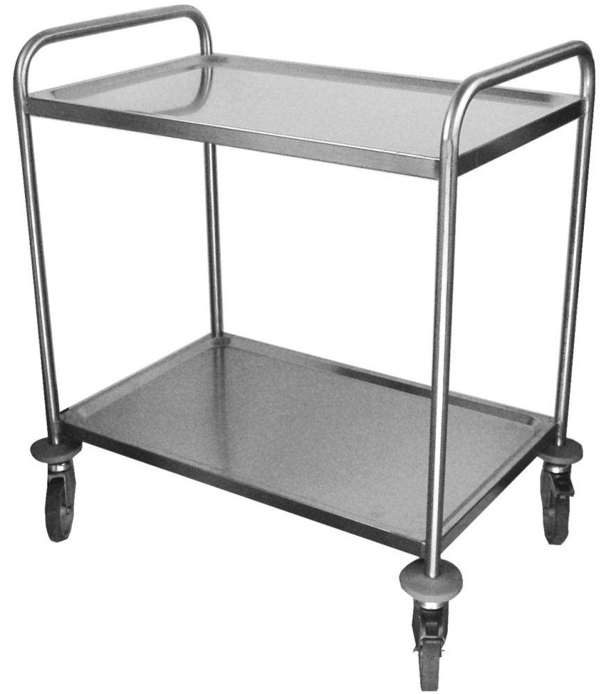 Universalwagen Edelstahl 80x50cm 2 Tablare H93.5cm