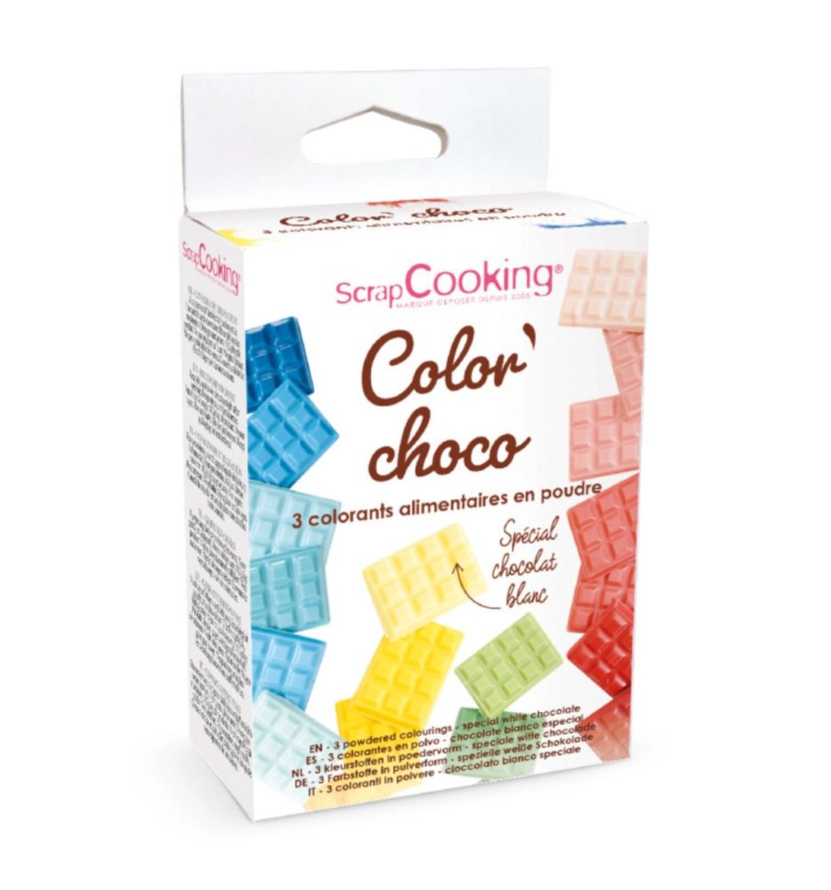 3-tlg. Set Farbpulver Chocolat rotgelbblau 3x5g