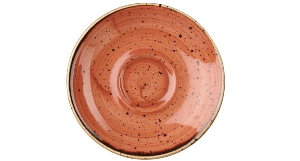 Churchill Espresso Untere Stonecast Orange; 11.8 cm (Ø); orange/braun; rund; 12 Stück / Pack