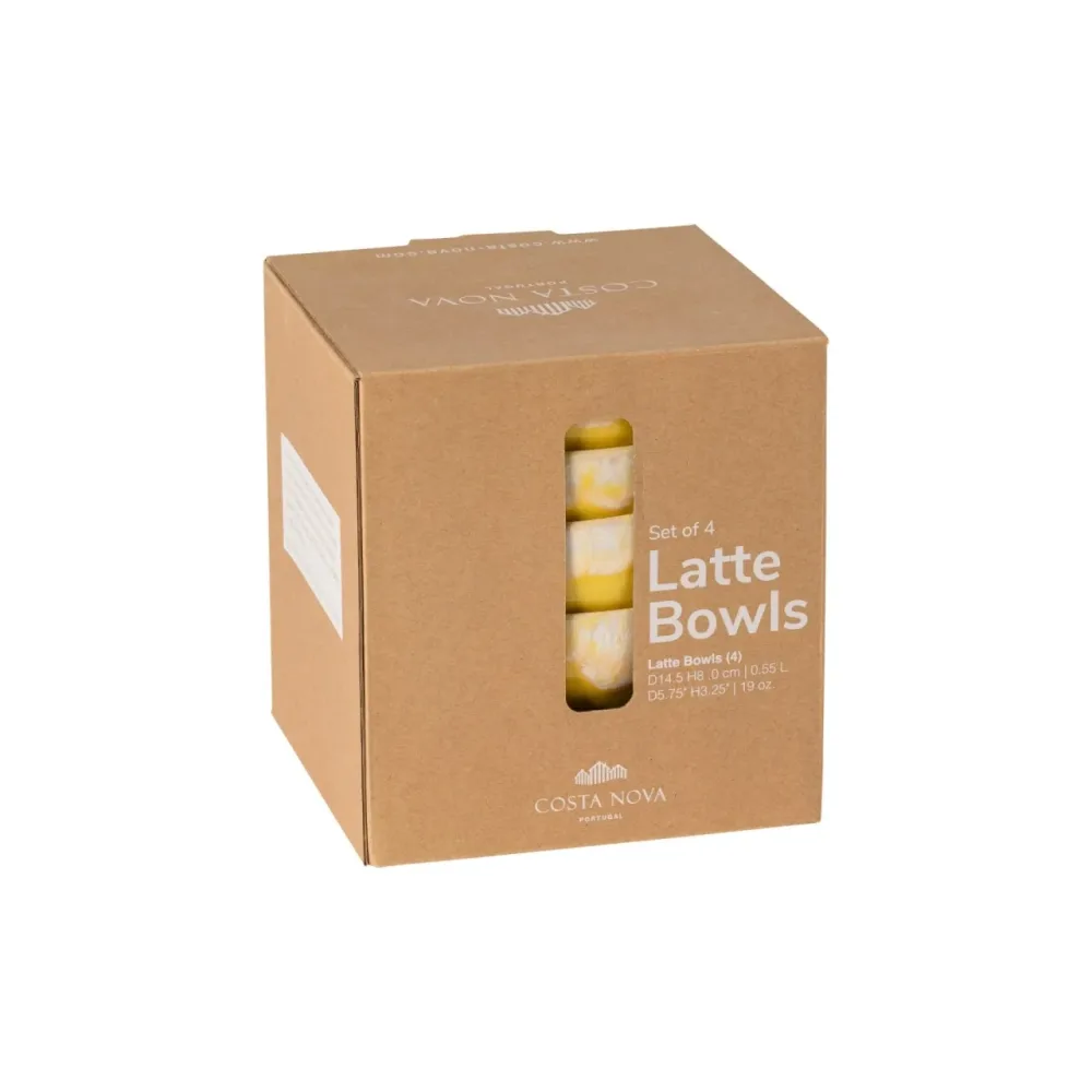 Handgefertigte Schalen „Latte Bowls“, 4er-Set Costa Nova
