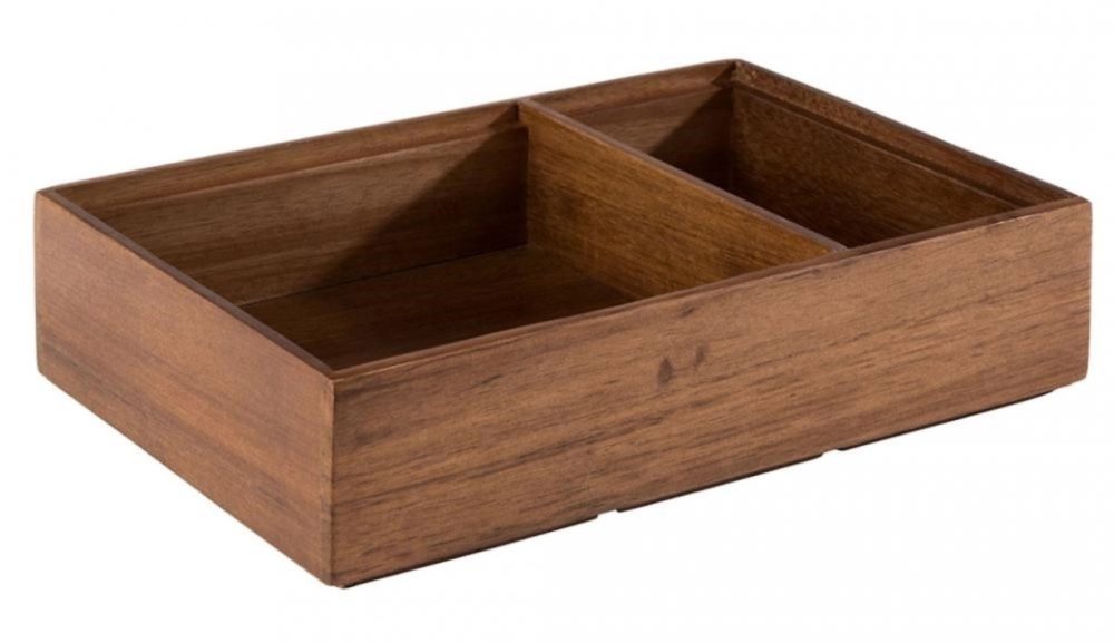 APS Behälter Woody Braun Holz 22.5 cm 15 cm - Material: Akazie - Behälter