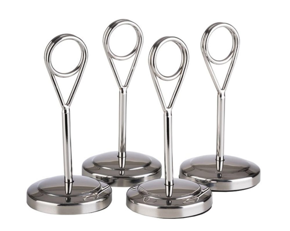 4er Set Kartenhalter, D5cm H10,5cm hochglanz poliert