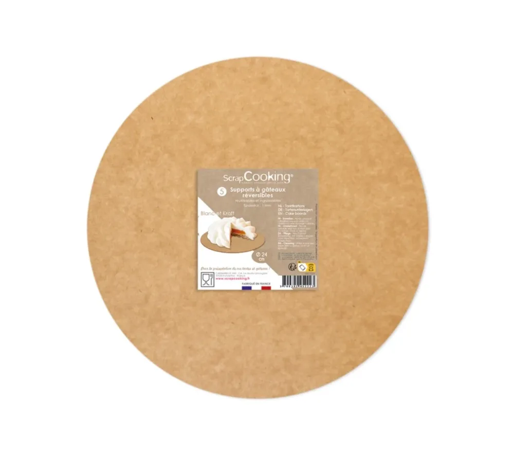 5er Set Kuchenunterlage Kraftpapier D24cm