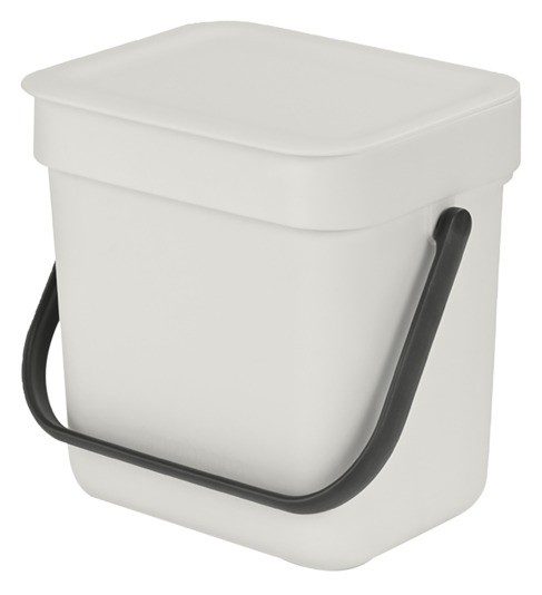 Brabantia - Abfalleimer, 3 L, Hellgrau