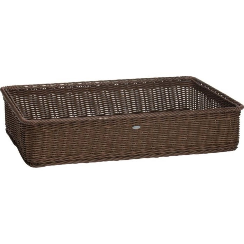 Korb rechteckig mit Metallrahmen, braun, 60x40x13cm