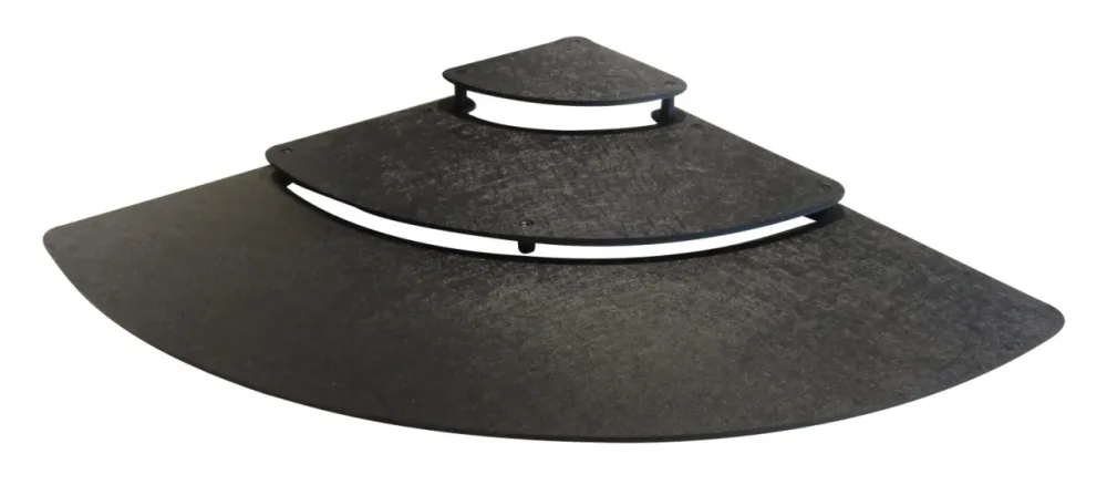 Schaustufen 1/4 Kreis 80x80cm schwarz