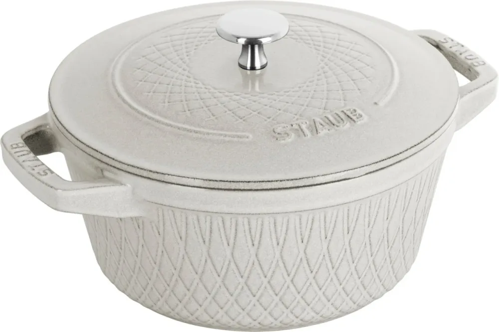 Twisted Cocotte 20cm, rund, Weisser Trüffel, Gusseisen 2.29