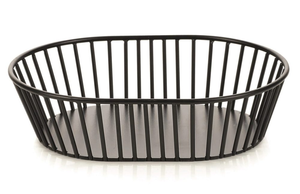 Korb oval tief schwarz, 20.5x15.5x5.3cm