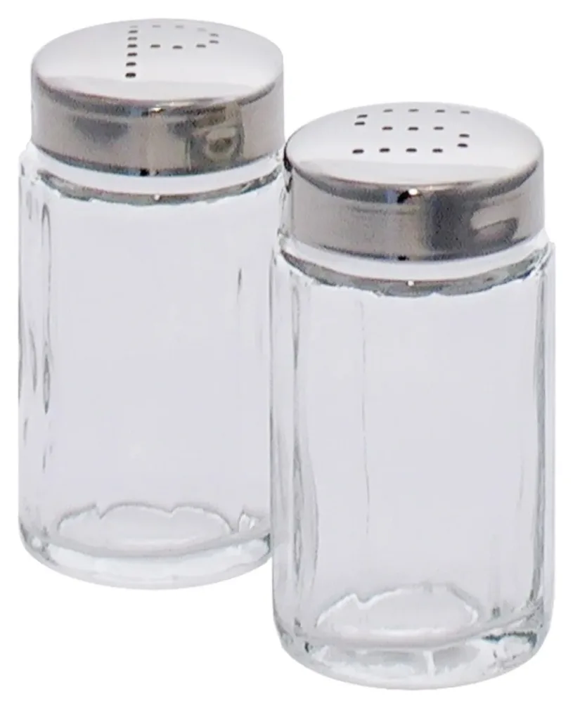 Salzstreuer geriffeltem Pressglas, Kappe 18/10 3.8x7cm