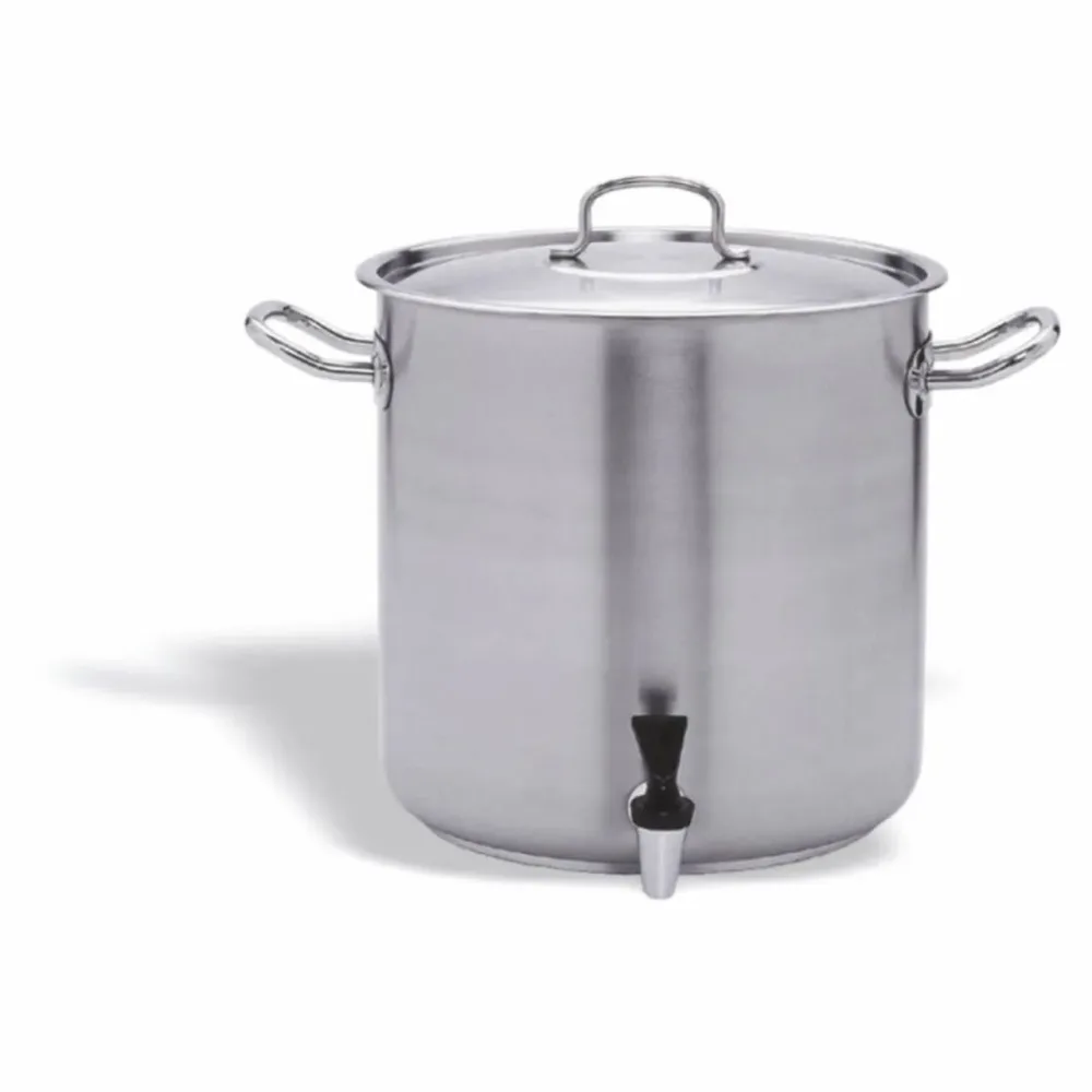 Inox Pro Kochtopf mit Ablaufhahn+Deckel 40cm H:40cm 50lt