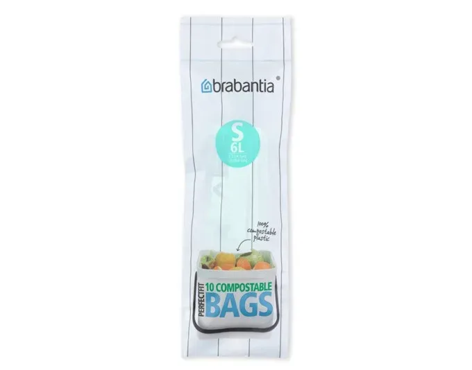 Brabantia PerfectFit Kompostierbare Müllbeutel | 6 l | 10 Stück