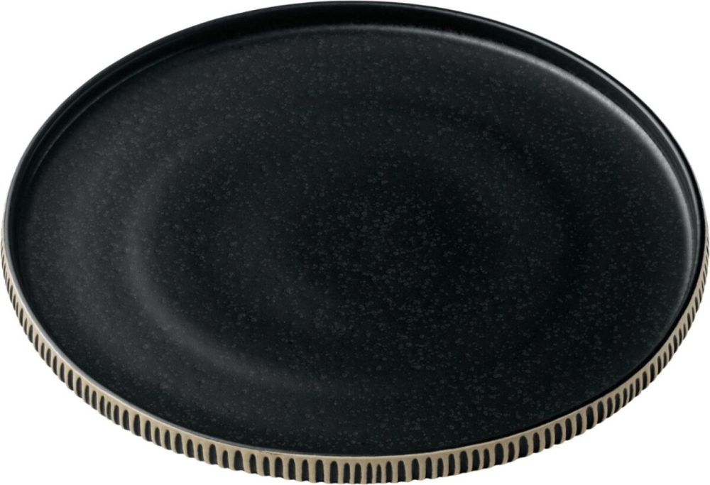 Playground Teller flach Nara Relief; 27x2.5 cm (ØxH); schwarz/weiss; rund; 6 Stück / Pack
