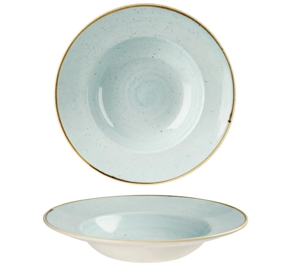 Churchill Teller tief Stonecast Duck Egg; 284 ml, 24x3.7 cm (ØxH); hellblau/braun; rund; 12 Stück / Pack